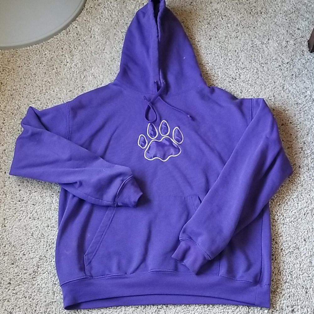 Purple paw print hoodie